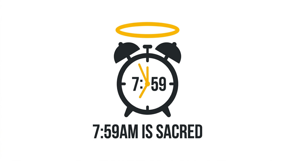 7:59AM Is Sacred — Blessed Alarm Clock Tee