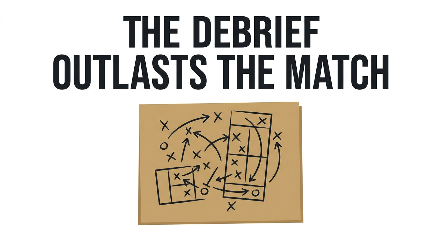 The Debrief Outlasts the Match Tee