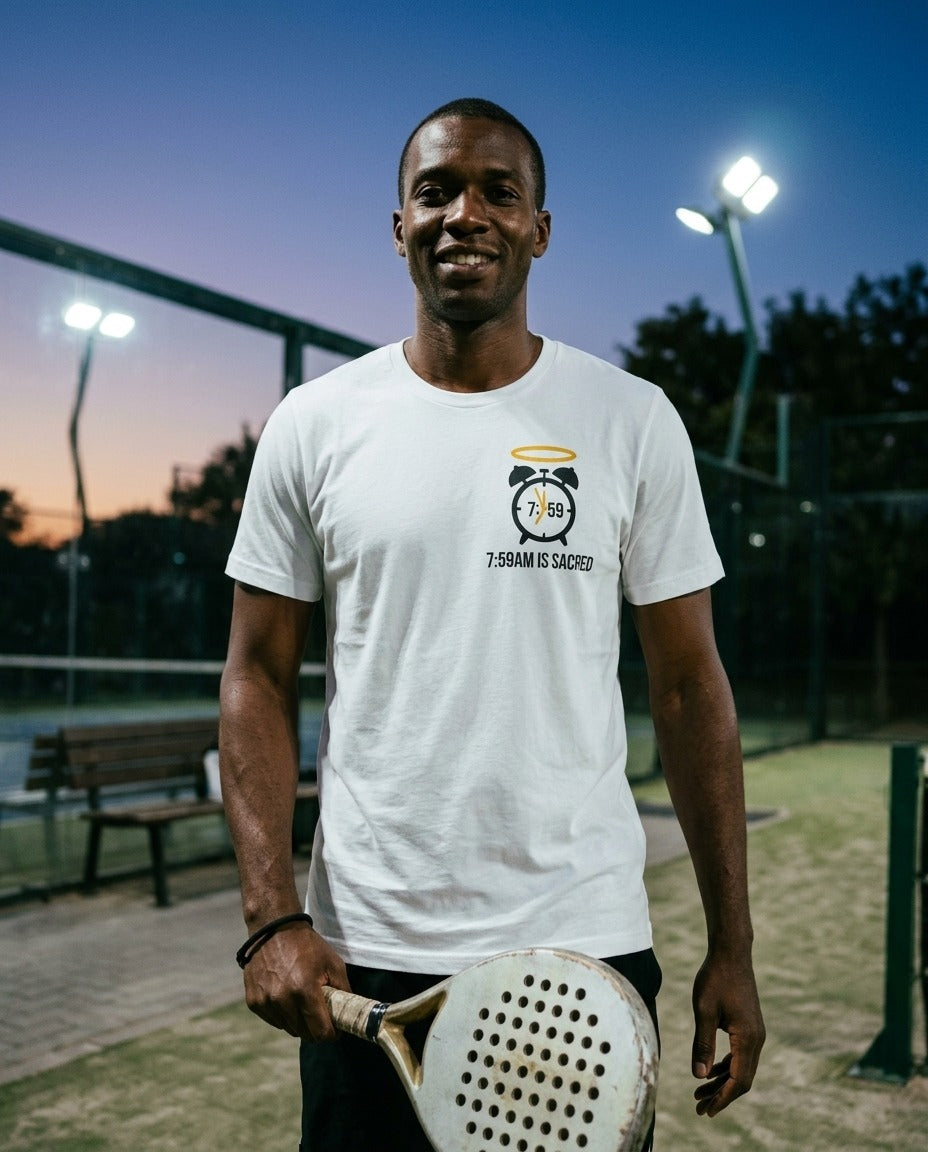 7:59AM Is Sacred — Blessed Alarm Clock Tee